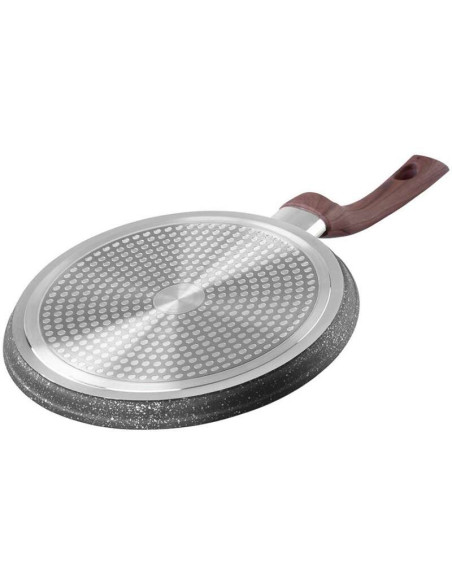 Tigaie clatite, PanCake 25 cm, aluminiu, inductie, antiaderenta, Black Marble LineMagic, Home