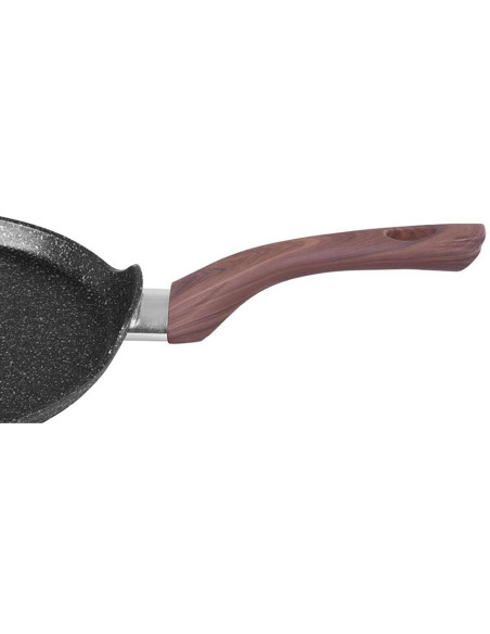 Tigaie clatite, PanCake 25 cm, aluminiu, inductie, antiaderenta, Black Marble LineMagic, Home
