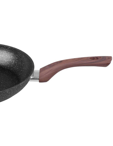 Tigaie clasica, 28 cm, antiaderenta, Black Marble Line, MagicHome