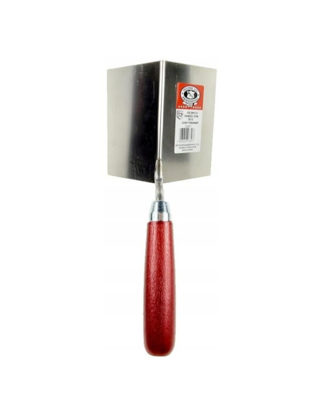 Mistrie inox, Olejnik, colt exterior, 75x110 mm, maner lemn, Rosu