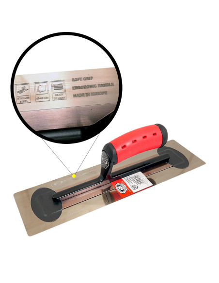 Gletiera inox, Olejnik, Super Flex, intarita, 10x35 cm, 0.3 mm, maner soft, Rosu