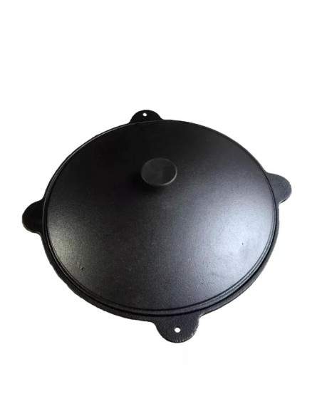 Oala de fonta tip wok, cu capac, 51.5x26 cm, Perfect Home