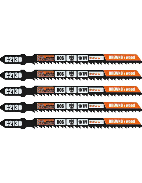 Panza, lama, fierastrau pendular, pentru lemn, HCS, prindere tip T, dinti orientati invers, 10 TPI, set 5 buc, 100 mm, Richmann 