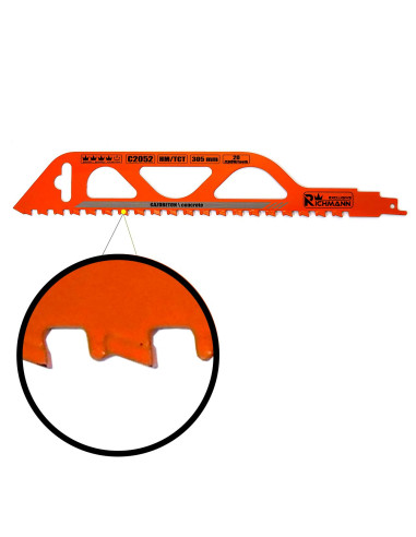 Panza, lama, fierastrau tip sabie, pentru beton celular, HM/TCT, 20 dinti, 305 mm, Richmann Exclusive