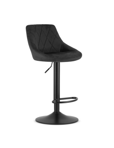 Scaun de bucatarie/bar, Artool, rotativ, catifea, negru, 45.5x49x105 cm