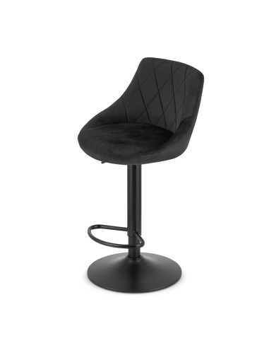 Scaun de bucatarie/bar, Artool, rotativ, catifea, negru, 45.5x49x105 cm