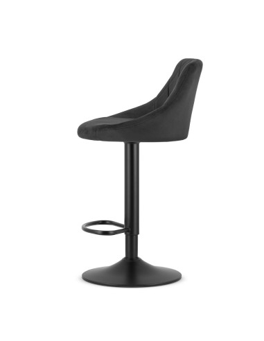 Scaun de bucatarie/bar, Artool, rotativ, catifea, negru, 45.5x49x105 cm