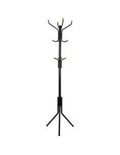 Cuier, Songmics, 12 carlige, metal, negru, 44x44x182 cm