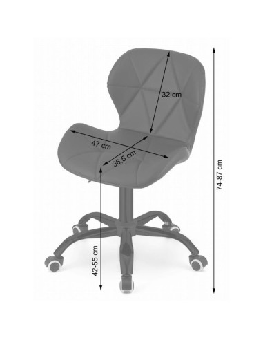 Scaun de birou, Artool, Noto, piele ecologica, negru, 53.5x57x87 cm