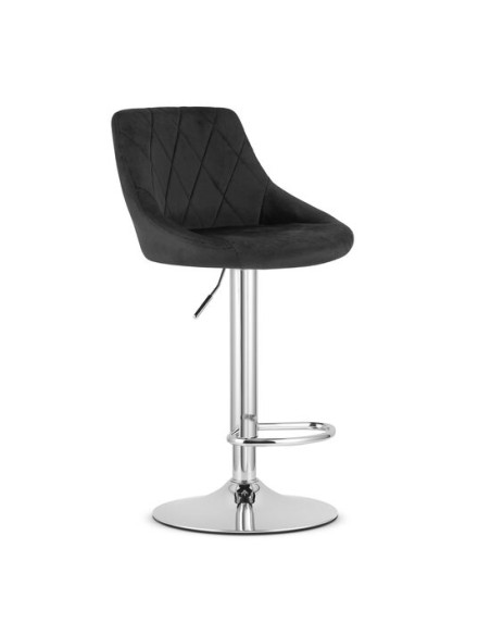 Scaun de bucatarie/bar, Artool, Kast, rotativ, catifea, negru si argintiu, 45.5x49x85-105 cm