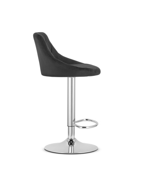 Scaun de bucatarie/bar, Artool, Kast, rotativ, catifea, negru si argintiu, 45.5x49x85-105 cm