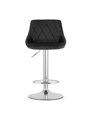 Scaun de bucatarie/bar, Artool, Kast, rotativ, catifea, negru si argintiu, 45.5x49x85-105 cm