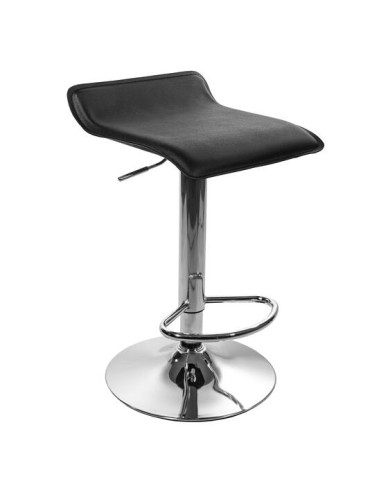 Scaun de bucatarie/bar, Artool, Fort, rotativ, piele ecologica, negru si argintiu, 38x39x84 cm