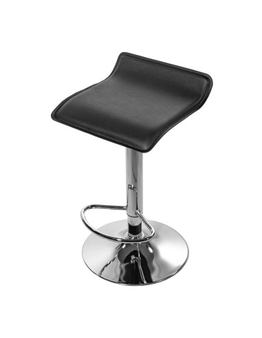 Scaun de bucatarie/bar, Artool, Fort, rotativ, piele ecologica, negru si argintiu, 38x39x84 cm