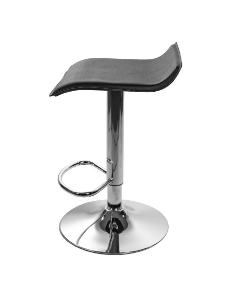 Scaun de bucatarie/bar, Artool, Fort, rotativ, piele ecologica, negru si argintiu, 38x39x84 cm