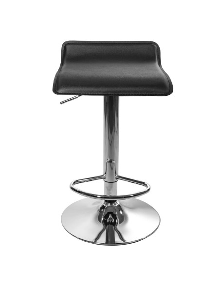 Scaun de bucatarie/bar, Artool, Fort, rotativ, piele ecologica, negru si argintiu, 38x39x84 cm