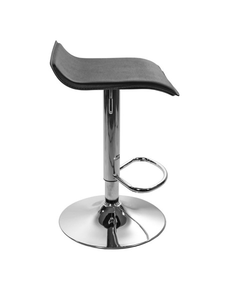 Scaun de bucatarie/bar, Artool, Fort, rotativ, piele ecologica, negru si argintiu, 38x39x84 cm