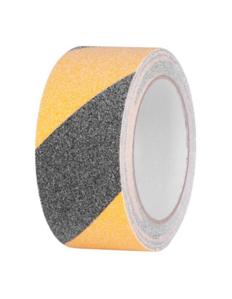 Banda antialunecare, Strend Pro, autoadeziva, extra durabila, 50 mm x 5 m, negru si galben