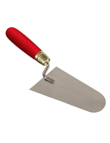 Mistrie inox, Strend Pro Premium, semirotunda, 160 mm, maner lemn, rosu