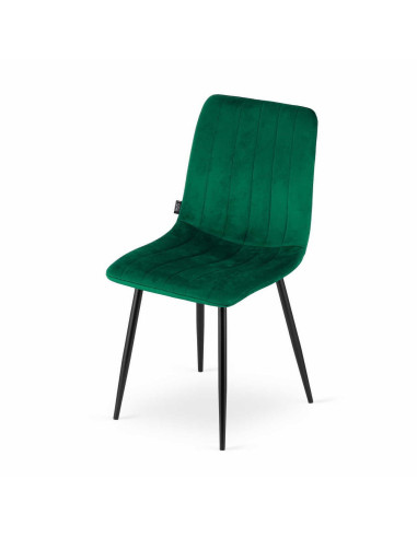 Scaun bucatarie/living, Artool, Lava, catifea, metal, verde si negru, 43x51x90 cm