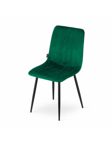 Scaun bucatarie/living, Artool, Lava, catifea, metal, verde si negru, 43x51x90 cm