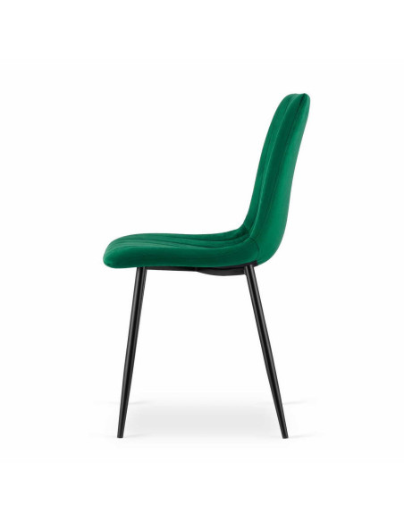 Scaun bucatarie/living, Artool, Lava, catifea, metal, verde si negru, 43x51x90 cm