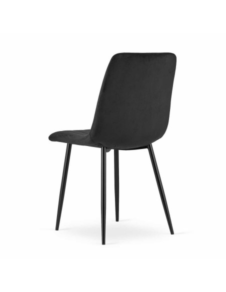 Scaun bucatarie/living, Artool, Lava, catifea, metal, negru, 43x51x90 cm