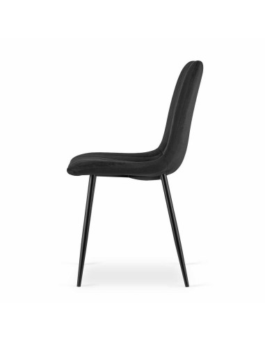 Scaun bucatarie/living, Artool, Lava, catifea, metal, negru, 43x51x90 cm