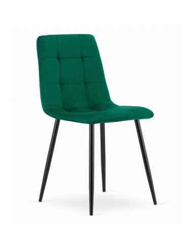 Scaun bucatarie/living, Artool, Kara, catifea, metal, verde si negru, 44.5x50.5x87 cm