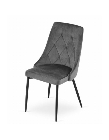 Scaun bucatarie/living, Artool, Imola, catifea, metal, gri, 48.5x61x93.5 cm