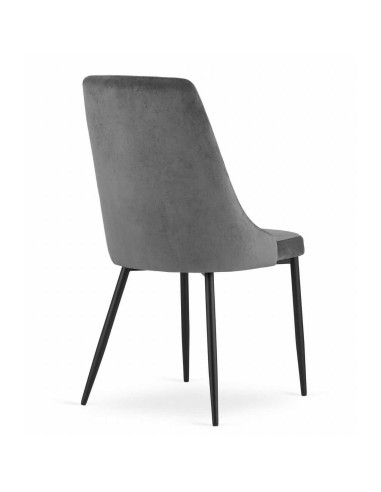 Scaun bucatarie/living, Artool, Imola, catifea, metal, gri, 48.5x61x93.5 cm