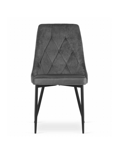 Scaun bucatarie/living, Artool, Imola, catifea, metal, gri, 48.5x61x93.5 cm
