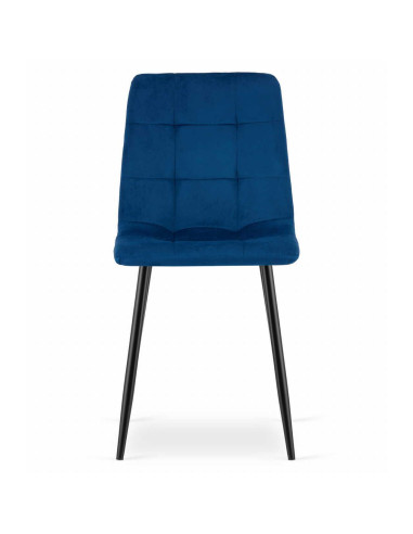 Scaun bucatarie/living, Artool, Kara, catifea, metal, bleumarin si negru, 44.5x50.5x87 cm