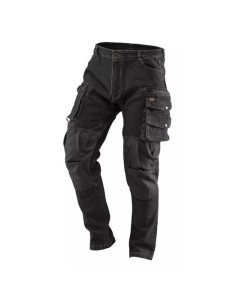 Pantaloni de lucru tip blugi, NEO, model Denim, negru, marimea M/50