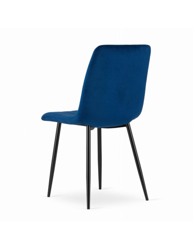 Scaun bucatarie/living, Artool, Lava, catifea, metal, bleumarin si negru, 43x51x90 cm