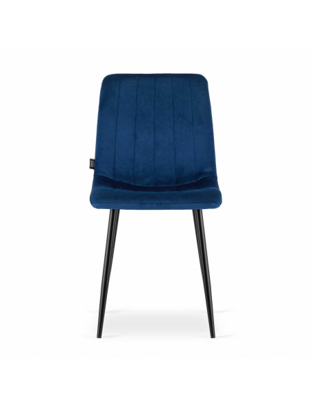 Scaun bucatarie/living, Artool, Lava, catifea, metal, bleumarin si negru, 43x51x90 cm