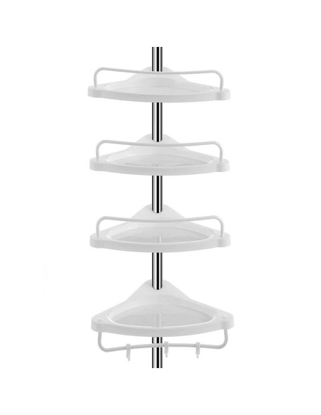 Raft pentru baie/dus, Vasagle, reglabil, otel, 4 rafturi, cuier, 95-300 cm
