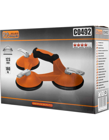 Ventuza pentru transport si montat parbrize, geamuri, placi marmura, granit, 3 brate, max 180 kg, 123 mm, Richmann Exclusive