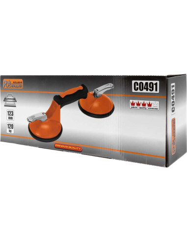 Ventuza pentru transport si montat parbrize, geamuri, placi marmura, granit, Richmann Exclusive, 2 brate, max 120 kg, 123 mm