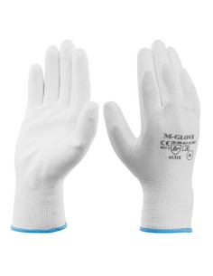 Manusi pentru lucru, Richmann, poliester, poliuretan, marimea S, alb