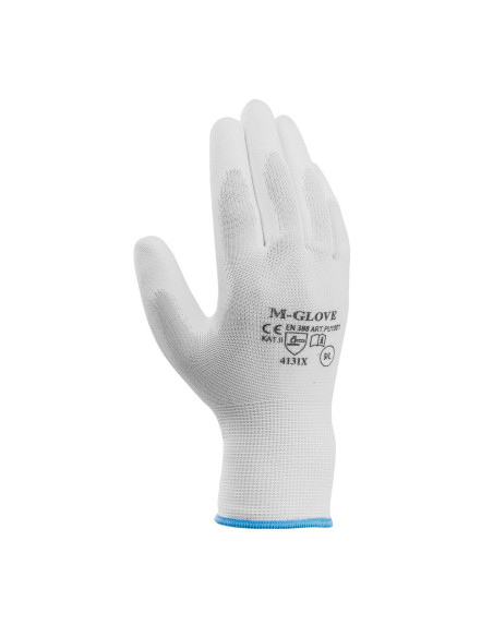 Manusi pentru lucru, Richmann, poliester, poliuretan, marimea S, alb