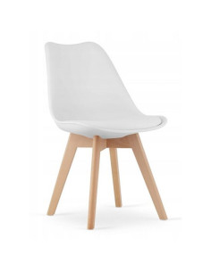 Scaun bucatarie/living, Artool, Mark, PP, lemn, alb, 49x43x82 cm