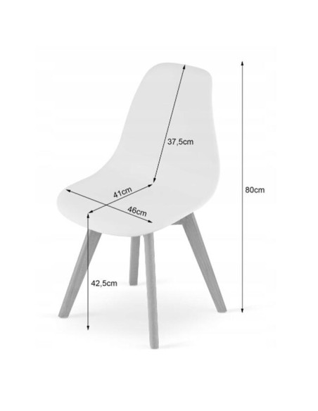 Scaun bucatarie/living, Artool, Kito, PP, lemn, alb, 46x54.5x80 cm