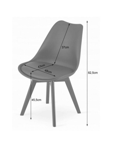 Scaun bucatarie/living, Artool, Mark, PP, alb si negru, 49x55.5x82.5 cm