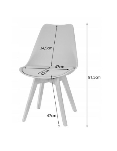 Scaun bucatarie/living, Artool, Mark, PP, alb si negru, perna neagra, 49x43x82 cm