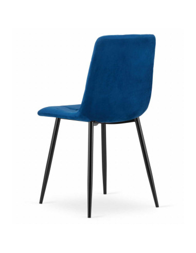 Set 4 scaune bucatarie/living, Artool, Kara, catifea, metal, bleumarin si negru, 44.5x50.5x87 cm
