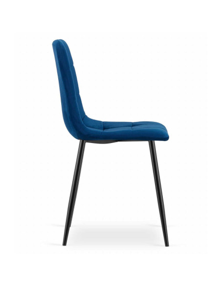 Set 4 scaune bucatarie/living, Artool, Kara, catifea, metal, bleumarin si negru, 44.5x50.5x87 cm