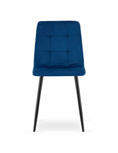 Set 4 scaune bucatarie/living, Artool, Kara, catifea, metal, bleumarin si negru, 44.5x50.5x87 cm