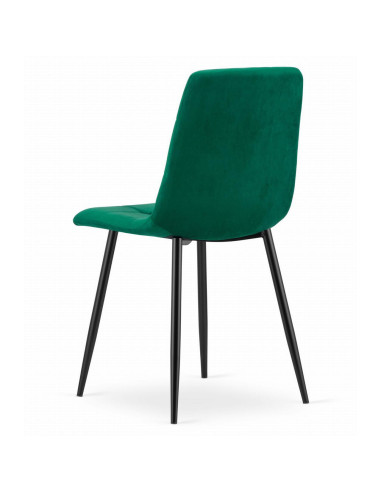 Set 4 scaune bucatarie/living, Artool, Kara, catifea, metal, verde si negru, 44.5x50.5x87 cm