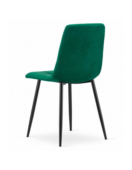 Set 4 scaune bucatarie/living, Artool, Kara, catifea, metal, verde si negru, 44.5x50.5x87 cm